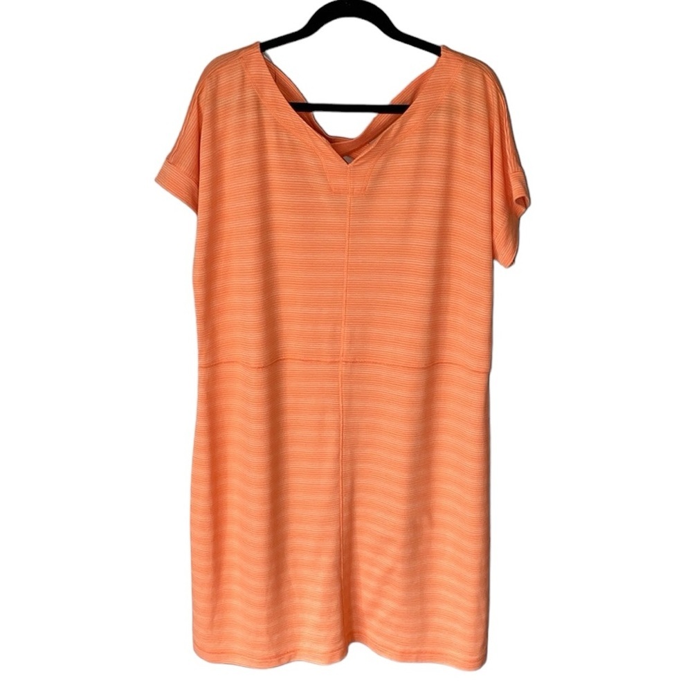 T by Talbots Orange/Coral T-shirt Activewear Mini Dress Sz XL